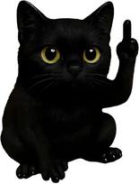 Novelty Gift Middle Finger Frog Mini Humorous Animal Statue for Desk Shelf Decor, Cool Office Toy & Unique Miniature Collectible black