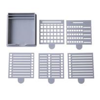 5IN1 Sticky Note Holder Set with Template Versatile Line Drawing Sticky Note Stencil Note Organizer Storage Tool pilka