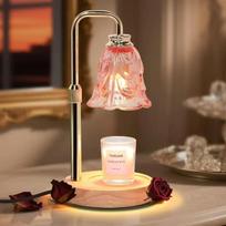 Electric Candle Warmer Lamp with Timer, Adjustable Height & Dimmable for Home Decor beige