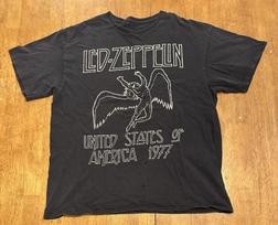 2011 Led Zeppelin 1977 Icarus Band Promo Reprint T-Shirt Large 3XL gray