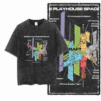 2026 ASTRONAUT SPACE THEMES Printed Cotton Acid Washed Graphic Unisex T Shirt Cool Streetwear Unisex Tshirts Big Size Tee 2XL įvairiaspalvis