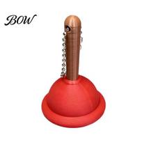 3D Printed Plunger Clicker Mini Toilet Keychain, Finger Shape Toy, Backpacks Handbag Purse Charm, Gag Gift Charm 1pc brown
