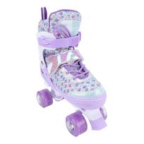 Kids Roller Skates Adjustable Adjustable Flashing Wheel ABEC Bearing Triple Protection for Outdoor Indoor Adjustable Roller Skates Kids Purple L white