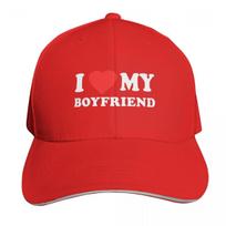 i love my boyfriend Baseball Cap Trucker Hat Wild Ball Hat Luxury Unisex Hat New In The Caps Women Unisexs red