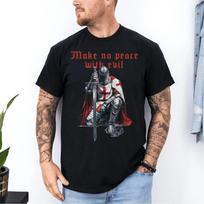 Nėra taikos su blogiu marškinėliai - Jeruzalės kryžiaus riterio unisex marškinėliai S black