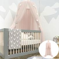 Kūdikių lovos užuolaidos apvalios lovelės palapinė, pakabinama kupolo tinkleliu nuo uodų fotografijos rekvizitai beige