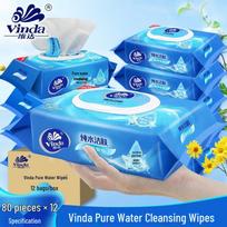 Vinda Pure Water Wet Wipes blue