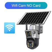 New 4K 8MP Solar Camera 4G/WiFi Dual Screen Outdoor Wireless PTZ Dual Lens Security Protection Auto Tracking CCTV Surveillance Cameras WiFi Cam