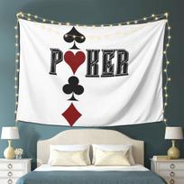 Poker Game Cards Tapestry Wall Hanging Aesthetic Home Decoration Tapestries for Dorm Room 100X70CM black