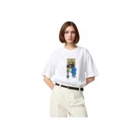 Uniqlo × Doraemon SS25 Mona Lisa Pattern Letter Print Casual Crew Neck Short Sleeve T-Shirt Unisex Tops White 474457-00 M gray