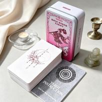 Rose Rider Tarot Deck in Tin Box - 11*6.2cm 78 Classic Vintage Pink Tarot Cards with Guidebook, Aesthetic Rose Pink įvairiaspalvis