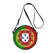 Flag Print Round Shoulder Bag Casual Messenger Bag Daily Adjustable Strap Crossbody Bag for Woman Best Gifts 2D Flat black