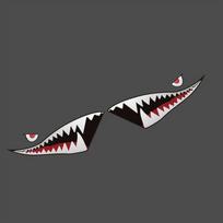 150X50Cm Diy Shark Mouth Tooth Teeth Graphics Vinyl Car Sticker Decal Waterproof black