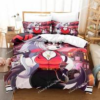 Loona boss bedding set single double queen king size bed cover adult Boys anime bedroom bed set  Quilt Cover Pillowcase 135x200cm gray