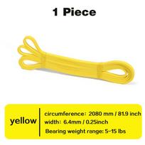 208 cm natūralaus kaučiuko atsparumo juostos rinkiniai Elastingos jogos / kūno rengybos juostos stiprumas Pilatesas kūno rengybos įranga treniruočių plėtiklis unisex yellow