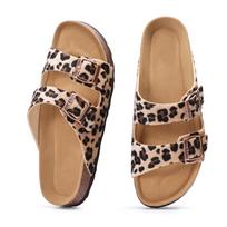Fashion Smile 2025 New Mules Women Suede Clogs Soft Leather Clogs Classic Cork Clog Antislip Slippers Women's Mules House Sandals Buckle 36 beige