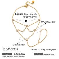 Light luxury niche high-end zircon finger bracelet fringed jewelry beige