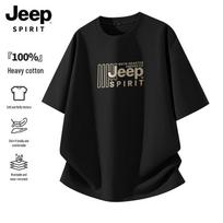 JEEP SPIRIT Vyriški laisvalaikio medvilniniai marškinėliai su spauda M black
