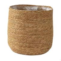 Gėlėmis pintas gėlių vazonas, kurį lengva valyti S beige