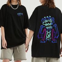Arcane Jinx Grafiti Marškinėliai Beždžionių Žaidimų Mėgėjų Marškinėliai Vyriški Moteriški Harajuku Kasdieniai Trumpomis Rankovėmis Vasariniai Hip Hop Gatvės Drabužiai XXXL white