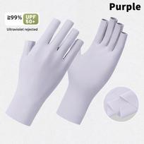 1 pora pirštinių nuo UV spindulių, apsaugančios nuo UV gelio, pusės pirštų, manikiūrui, LED lempai, nagų dailės salonų įrankiai violetinė