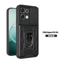For Oppo A6x Case OPPO A6 Pro Cover OPPO A6 4G 5G A6S A6T Magnetic Ring Holder Armor Phone Case Slide Camera Protect Back Cover OPPO A6 5G black