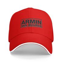 White DJ Armin van Buuren Letter Casual Baseball Cap Outdoor Sport Hip Hop Hats Spring Sun FeUnisex Unisex Fitted Retro Snapback Cap One Size red