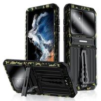for Samsung Galaxy S22 S21 Ultra Aluminum Metal Case with Screen Protector Heavy Duty Dustproof Dropproof Shockproof Metal Case for Galaxy S22&without packaging black