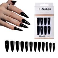 Salon Style Almond Fake Nail Press On ABS Nail Tips Design Seamless Fit for Formal or Casual Occasions juoda