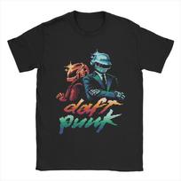 Pixel Art Daft Punk Retro Graphic T-shirt XXL blue