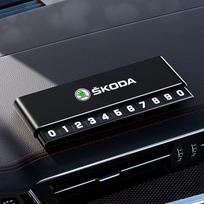 Car Temporary Stop Sign Parking Card Telephone Number Card Plate For Skoda Octavia A5 A7 RS Fabia Superb Interior Accessories fsjn24 black