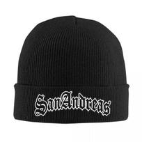 GTA San Andreas Logo Beanie Hats Cute Caps Adult Unisex Outdoor Sport Knit Hat Winter Pattern Head Wrap Beanie Hat One Size black