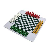 4 žaidėjų šachmatų rinkinys Klasikinis šachmatų stalo žaidimų rinkinys 64 šachmatų figūrėlės 35cm guminis kilimėlis šachmatų lenta 49mm karaliaus aukštis Šeima black