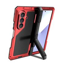 Tvirtas šarvuotas pilnas mobiliojo telefono dėklas, skirtas Samsung Galaxy Z Fold 8 Ultra 7 6 5 4 Fold7 Fold6, metalinis aliuminio smūgiams atsparus dangtelis Galaxy Z Fold4 juoda