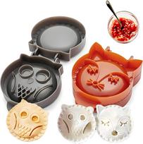 Classic Mini Hand Pie Molds, Pocket Pie Press, Dough Pocket Pie Presser Molds, One Press Autumn Cottage Pie Set, Party Potluck Hand Pie Pan Molds Set Animal - Owl and Fox gray
