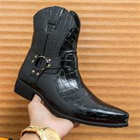 Madingi Madingi Vyriški Krokodilo Rašto Smailūs Verslo Atsitiktiniai Ankle Boots Madingi Vyriški Žieminiai Nauji Patogūs Odiniai Chelsea Batai 38 juoda