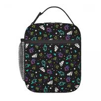 Fnaf Security Breach Arcade Carpet Design Insulated Lunch Bag for Women Children Leakproof Food Boxes Thermal Lunch Box Tote One Size black