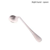 Indas Lenktas Šaukštas Šakutė Savarankiškam Maitinimui Sumažina Riešo Spaudimą Spaudimą Riešui Mažinantis Indas Kampuotas Pagyvenusiems Pacientams Right hand - spoon white