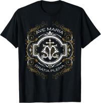 New Limited Ave Maria Schubert Latin Mass Blessed Mother Mary Hail T-Shirt XXXXL black