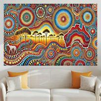 Vibrant Boho Geometric Tapestry Wall Hanging Abstract Colorful Mandala Art for Living Room Decor Psychedelic Desertscape Home Wa 100X70CM