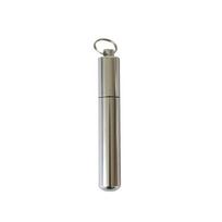 Aliuminio tablečių buteliukas su žiedu Siuvimo adatos laikiklis Nešiojamas vatos tamponų organizatorius Buteliukas Lauke 86x11mm-round bottom gray