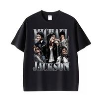 Michael Jackson King of Pop Movie T-shirts Men's Women Fashion Vintage 90s Style T Shirt Casual 100% Cotton Short Sleeve T-shirt M black