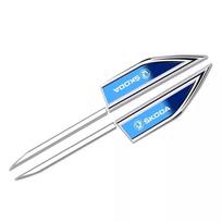 3D Metal Car Sticker Skod Emblem Fender Blade Decal Badge Decal For Skoda Fabia Superb Vrs Yeti Octavia Enyaq Rapid Kodiaq Kamiq kyvc74 mėlyna