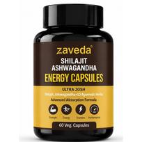 ZAVEDA Shilajit Ashwagandha Kounch beej Safed Musli Capsules For Men | 60 Capsules | Ayush Approved Ayurvedic Herbs | Helps Maintain Overall Health