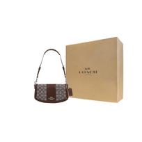 COACH Andrea Cow Leather With Fabric Handbag, Shoulder Bag Medium Women's Oak & Maple Brown CT767-SVS8S One Size 2 beige