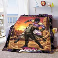 JoJo Anime Throw Blanket Flannel Soft Warm Lightweight Blanket for Sofa Bed Home Decoration -QJY 75x90cm brown