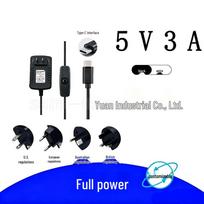 Raspberry Pi 4B 5V 3A Type-C Power Adapter UK Plug black