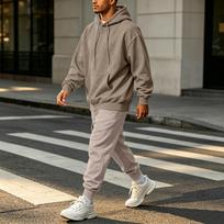 Men's Color Hoodie Set Casual Sportswear for Spring and XXL šviesiai mėlyna spalva