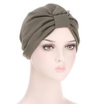 Moterų musulmonų tamprus turbanas Hat Chemo Cap plaukų slinkimas galvos Scarf Wrap M white