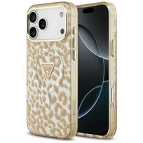Guess IML Leopard Glitter MagSafe dėklas iPhone 17 Pro Max / 18 Pro Max, rudas